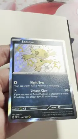 Pokemon TCG Sableye 184/091 Paldean Fates Baby Shiny NM - Image 2