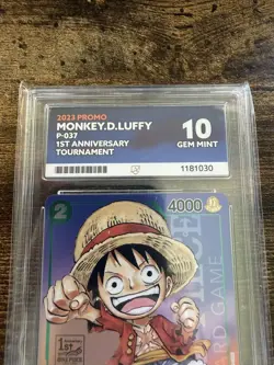 ACE 10 - Monkey.D.Luffy P-037 - 1st Anniversary - One Piece - Perfect Sub grades - Image 3