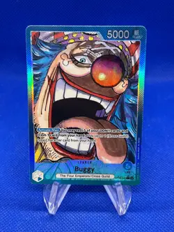 One Piece Emperors in the New World Buggy OP09-042 Parallel Alt Art Leader NM - Image 1