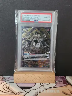 2025 ONE PIECE OP12 EN OP09-093 MARSHALL.D.TEACH 3RD ANNIVERSARY GOLD PSA 10 - Image 1