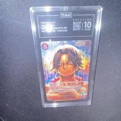 TAG Pristine 10 Portgas D. Ace ST15-005 The Time of Battle SR Alt Art Holo - Image 1