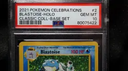 2021 Pokemon Celebrations 25th Ann Classic Base Set 2/102 BLASTOISE HOLO PSA 10 - Image 2