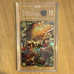 TAG 10 Gem Mint Zeus OP11-106 Special Alt Art Holo English One Piece - Image 1