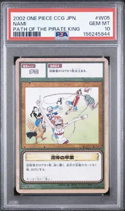 Psa 10 2002 BANDAI ONE PIECE CCG JAPANESE PATH OF THE PIRATE KING W05 NAMI - Image 1