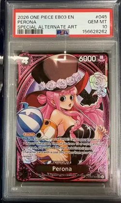 2026 ONE PIECE EB03-ONE PIECE HEROINES EDITION SPECIAL ALT ART PERONA PSA 10 - Image 1