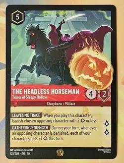 Disney Lorcana Whispers In The Well THE HEADLESS HORSEMAN Legendary #125/204 b - Image 1