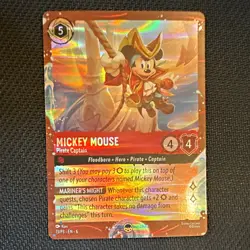 Disney Lorcana TCG Mickey Mouse - Pirate Captain Foil Promo 13/P3 Ruby EN - Image 1
