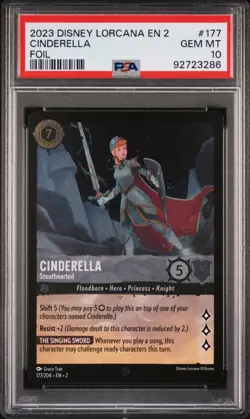 Disney Lorcana Cinderella Stouthearted 177/204 *FOIL* Super Rare PSA 10 GEM MINT - Image 1