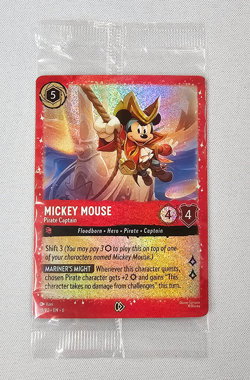 Disney Lorcana Card - Mickey Mouse Pirate Captain - 18/P2 Foil Original Pckging - Image 1