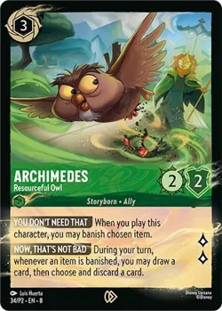 Archimedes - Resourceful Owl 34/P2 Foil Promo Reign of Jafar NM Disney Lorcana - Image 1