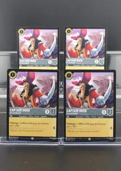 Disney Lorcana Captain Hook - Forceful Duelist 186/204 Reign of Jafar C 4 Cards - Image 1