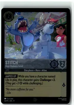 Disney Lorcana TCG Stitch High Badness Level 35/P3 Foil Promo - Image 1