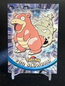 Slowbro #80 Pokemon Topps Series 1 TCG Blue Logo Label 1st Print Pokemon NM - Image 1