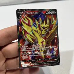 Zamazenta V 196/202 Sword & Shield NM Full Art Ultra Rare Pokemon Card - Image 1