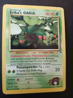 Erika's Oddish Gym Heroes 47/132 Old Pokemon Card 1999 2000 - Image 1