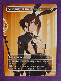 Authority of the Consuls Rabbit MTG Fan Art Anime Test Card - Image 1