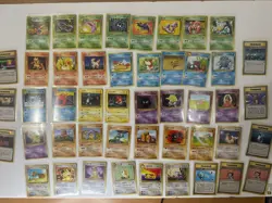 NM Pokemon card Old Back LOT 47 Pocket Monster Base Set Jungle Fossil Rocket - Image 1