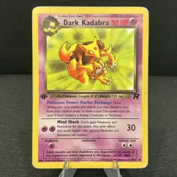 Dark Kadabra 39/82 1st Edition Team Rocket 2000 Vintage WOTC Pokemon TCG Card - Image 1