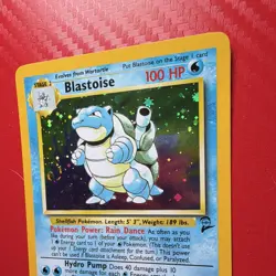 Pokemon TCG Blastoise Holo Unlimited Rare Card 2/130 Base Set 2 SWIRL LP+ - Image 2