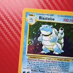 Pokemon TCG Blastoise Holo Unlimited Rare Card 2/130 Base Set 2 SWIRL LP+ - Image 3