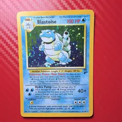 Pokemon TCG Blastoise Holo Unlimited Rare Card 2/130 Base Set 2 SWIRL LP+ - Image 4