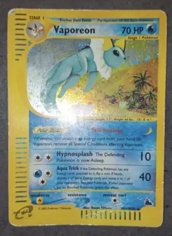 Pokemon Card-Vaporeon-H31/H32-Holo-NoCrystal-Skyridge-ENG-Very Played - Image 1