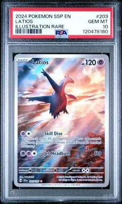 LATIOS #203/191 PSA 10 • 2024 Pokemon Sv08: Surging Sparks Illustration Rare - Image 1