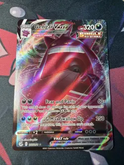 Pokemon TCG Fusion Strike Gengar VMAX Ultra Rare Holo Card 157/264 NM - Image 1