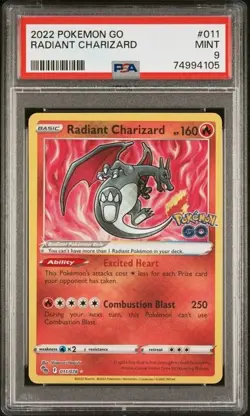 2022 Pokemon Go Radiant Charizard #011 PSA 9 MINT - Image 1