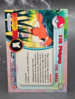 1999 Topps Pokemon TV Animation Ed. Pidgey #16 Black Logo MP Vintage Card - Image 2