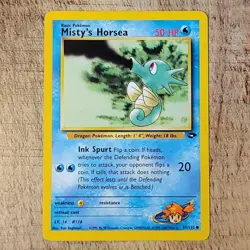 Misty's Horsea 87/132 Gym Challenge Common Vintage Pokemon Trading Card WOTC NM - Image 2