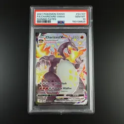 PSA 10 Charizard Vmax SV107/SV122 Pokemon Shining Fates Holo Graded Card - Image 1