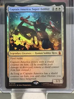 Captain America, Super-Soldier Regular Foil NM - MSH 9 MTG Marvel Super Heroes - Image 1
