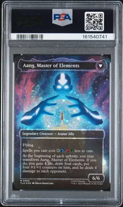 2025 MTG AVATAR HEADLINER-RAISED FOIL AANG MASTER OF ELEMENTS/AVATAR AANG PSA 9 - Image 2
