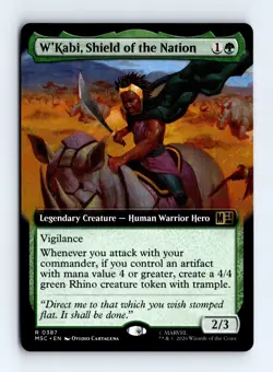 W'Kabi, Shield of the Nation Extended Art 387 MTG Commander: Marvel Super Heroes - Image 1