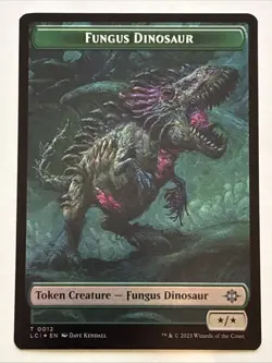 MTG The Lost Caverns of Ixalan Fungus Dinosaur/Dinosaur Foil Token 0012/0001 NM - Image 1