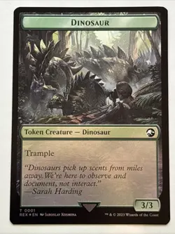MTG The Lost Caverns of Ixalan Fungus Dinosaur/Dinosaur Foil Token 0012/0001 NM - Image 2