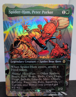 MTG Spider-Ham Peter Porker 0201 Spider-Man Foil Borderless NM Free P&P - Image 1