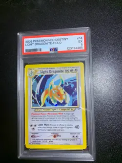 2002 Pokemon Neo Destiny 14/105 Light Dragonite Holo PSA 5 - Image 1