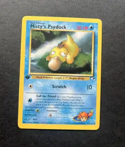 Pokemon TCG Misty's Psyduck 1st Edition Gym Heroes Common Card 54/132 NM/LP - Image 1