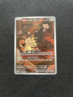 Pokemon TCG Destined Rivals TeamRocket's Meowth Card 203/182 IR NM - Image 1
