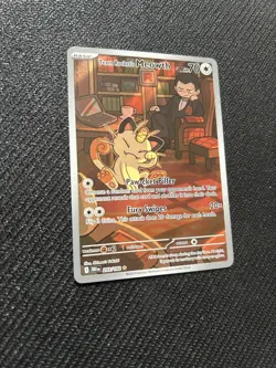 Pokemon TCG Destined Rivals TeamRocket's Meowth Card 203/182 IR NM - Image 3