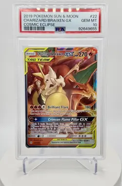 Pokemon TCG Charizard & Braixen GX 22/236 UR FA Holo Eng PSA 10 - Image 1
