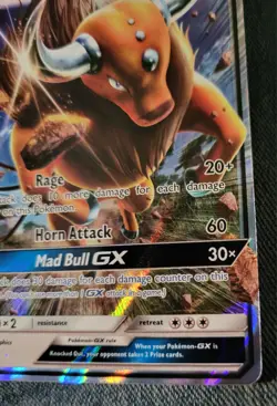Pokemon Tauros GX 100/149 Ultra Rare Sun & Moon Base Set Vintage Holo Card NM - Image 5