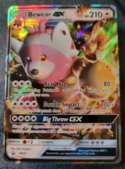 Pokemon Bewear GX SM34 Black Star Promo Sun & Moon Holo Ultra Rare Card NM - Image 1