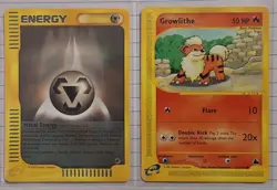 Pokemon TCG Skyridge Growlithe 62/144 & Expedition Metal Energy 159/165 Vintage - Image 1
