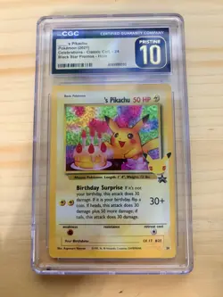 Pokemon Pikachu Holo Birthday Celebrations Classic Coll. #24 CGC 10 Pristine - Image 1