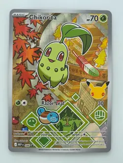 Pokemon TCG Chikorita 046 Mega Evolution Promo Holo First Partner Series 2 NM - Image 1