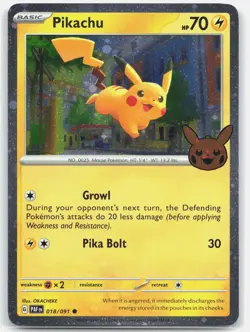 Pokemon PIKACHU (COSMOS HOLO) 018/091 Trick or Trade BOOster 2024 NM - Image 1