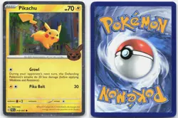 Pokemon PIKACHU (COSMOS HOLO) 018/091 Trick or Trade BOOster 2024 NM - Image 3
